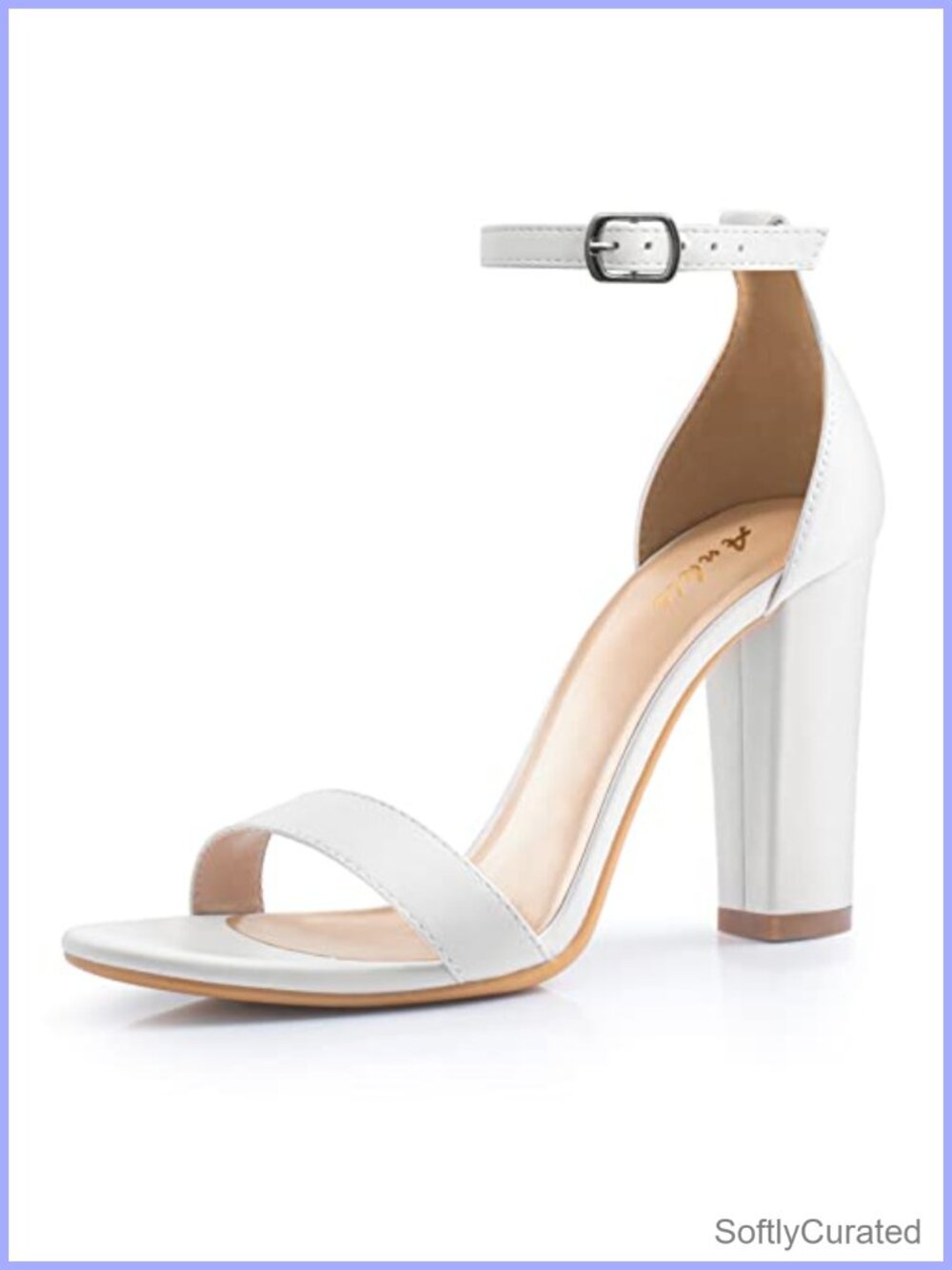 Women's Open Toe Ankle Strap Heeled Sandals 4 Inch Chunky Heel